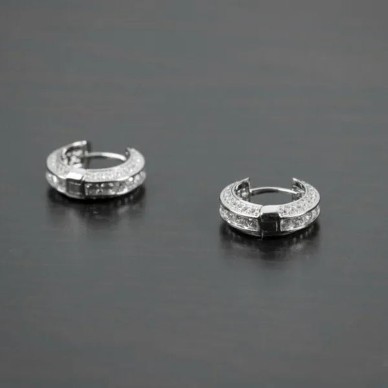 Mens Earrings Jewelry Trendy Silver Plated & Gold Earring Men Women Micro Pave Lab Diamond Hoop Earring Daily Casual Party Gold Earrings Silver Earrings