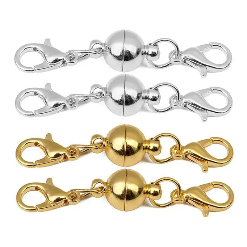10/4 Pcs Magnetic Clasp DIY Jewelry Accessories Gold Necklace Bracelet Connector Hook Clasp Metal Silver