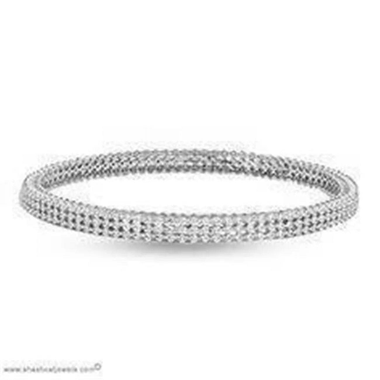 Enterprises 27078 3.5 CT Solid 14K White Gold Womens round Cut Diamond Bangle