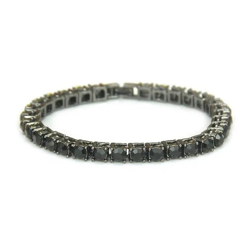 2021 Lastest Hip Hop Mens Iced Out Diamond Crystal Single Row Tennis Bracelet Silver and - WORLD TIME VISITS