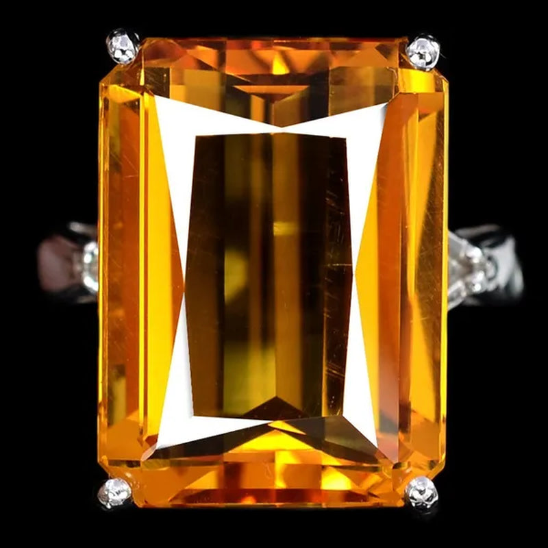 Gorgeous Citrine Ring Wedding Birthstone Bride Engagement Brand Ring Jewelry Size 5-11