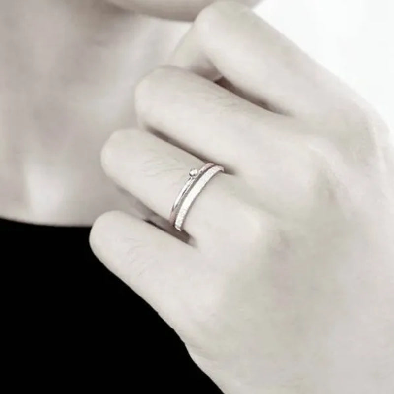 3Pcs Exquisite Female 925 Standard Sterling Silver Texture Thumb Ring Wedding Wedding Love Ring Size 5-11