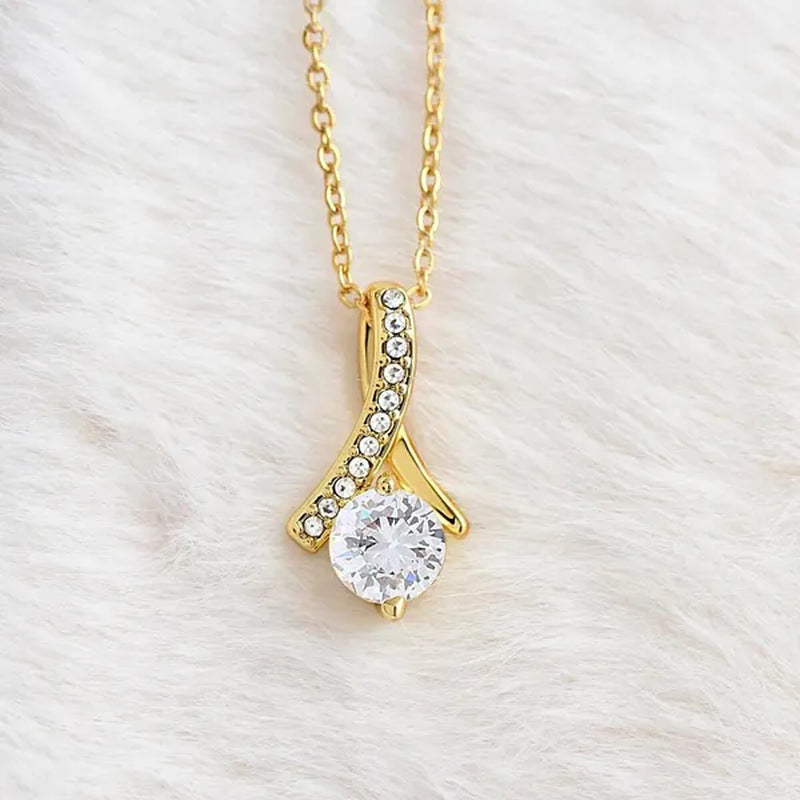 Beautiful Necklace to My Daughter Daughter Jewelry From Mom,S925 Sterling Silver Cubic Zirconia Alluring Necklace