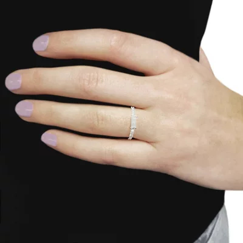 Lab Opal and 0.10 CT. T.W. Diamond Ring in 14K Gold