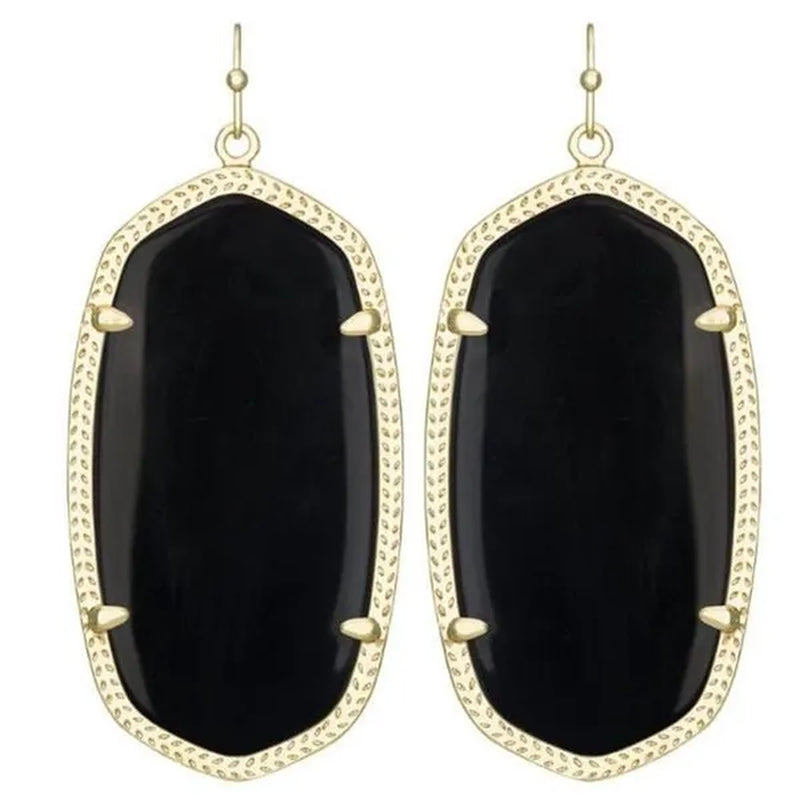 Kendra Scott 4217701109 Danielle Earrings, Gold & Black