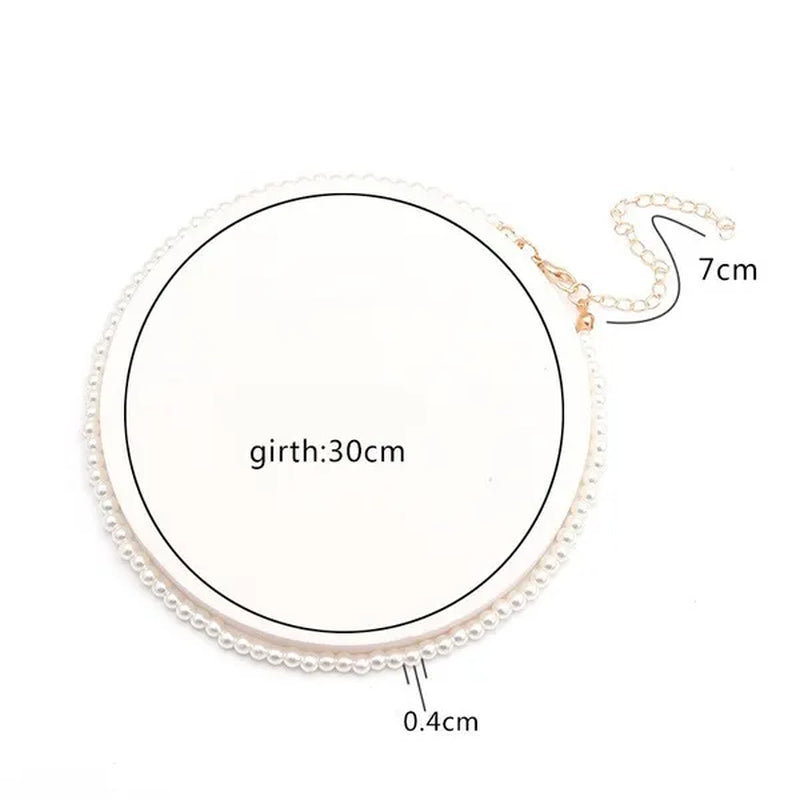 Vintage Pearl Necklace Women's Fashion Summer White Pearl Necklace Elegant Wedding Jewelry Personality Simple Fashion Clavicle Chain