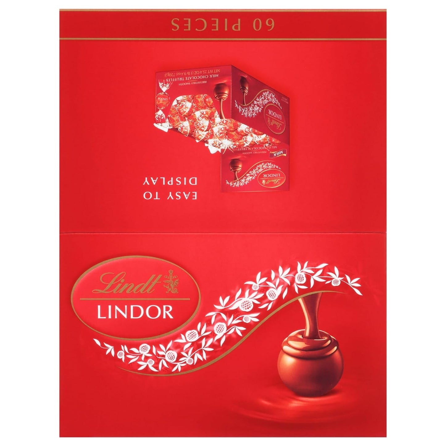 LINDOR Milk Chocolate Candy Truffles, Milk Chocolate with Smooth, Melting Truffle Center, 25.4 Oz., 60 Count