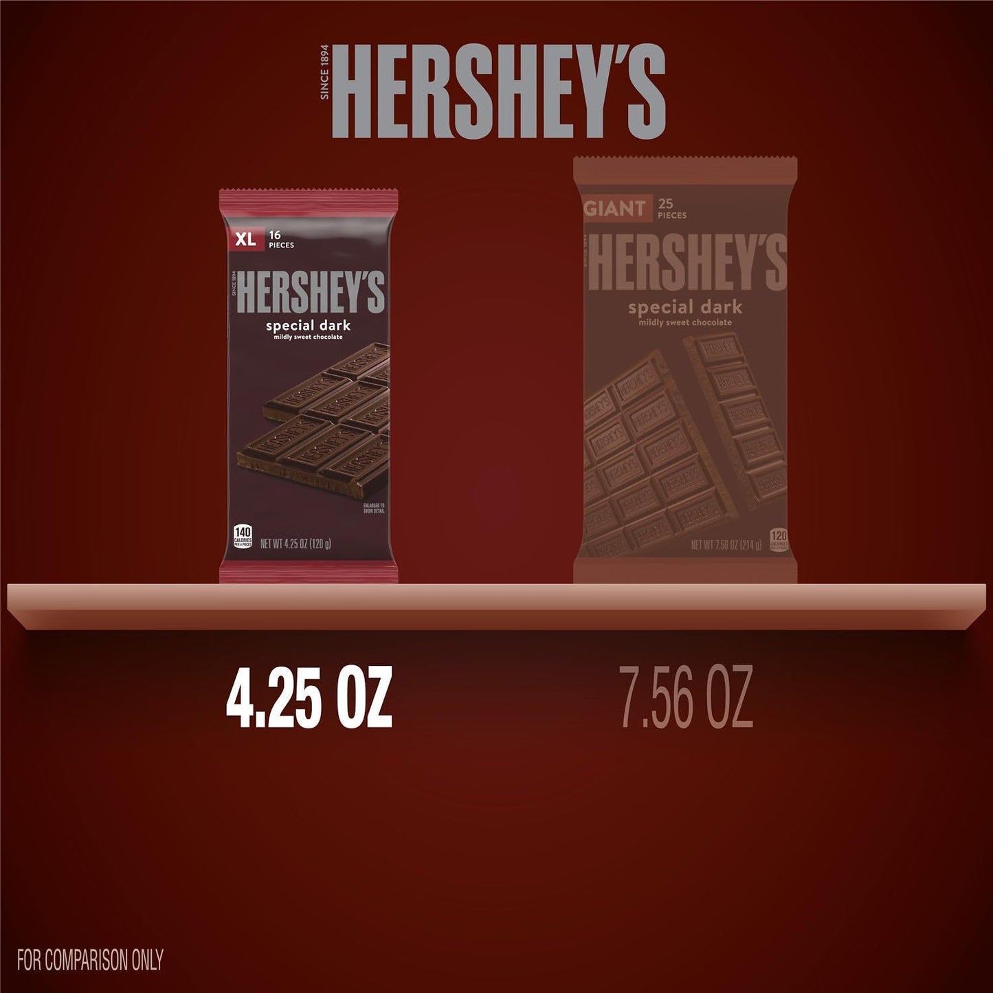 SPECIAL DARK Mildly Sweet Chocolate XL, Candy Bar, 4.25 Oz (16 Pieces)