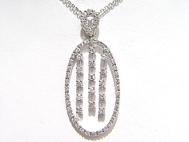 .87 CT F VS1 DIAMOND ROUND SHAPE OVAL PENDANT 18 INCH DIAMOND PENDANT 18 K GOLD