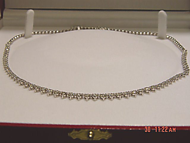 DIAMOND 60 ROUND BR SHAPE 3 PRONG SET FRONT SET NECKLACE