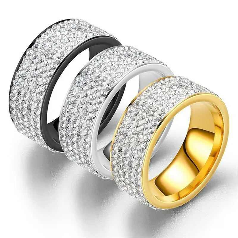 925 Solid Sterling Silver White Sapphire Diamond Wedding Band Sparkling Rings Engagement Anniversary Party Jewelry 3 Color