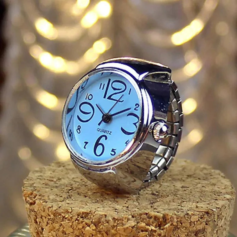 Dial Quartz Analog Watch Creative Steel Cool Elastic Quartz Finger Ring Watch Lady Dress Women watch Diamond Chimes Diamond *A