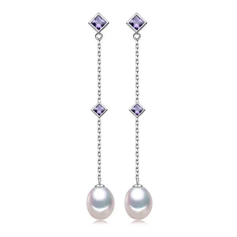 Majesty Diamonds MDS170006 Freshwater Pearls Fancy Earrings in .925 Sterling Silver