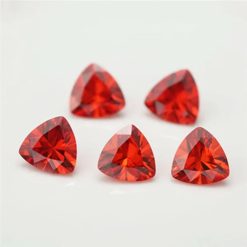 Padparadscha Sapphire 8x8mm 3.08ct Trillion Faceted Cut AAAAA VVS Loose Gemstone