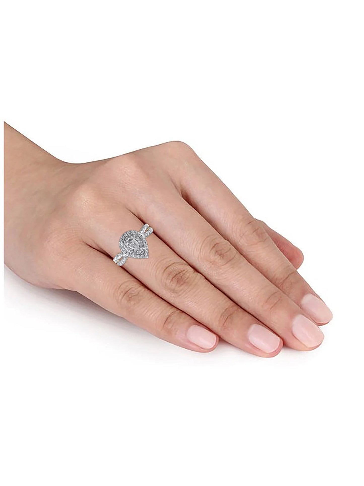 1 Carat T.W. (I2 Clarity, H-I Color) Pear Cut Diamond Engagement Ring in 10Kt Yellow Gold, Size 7