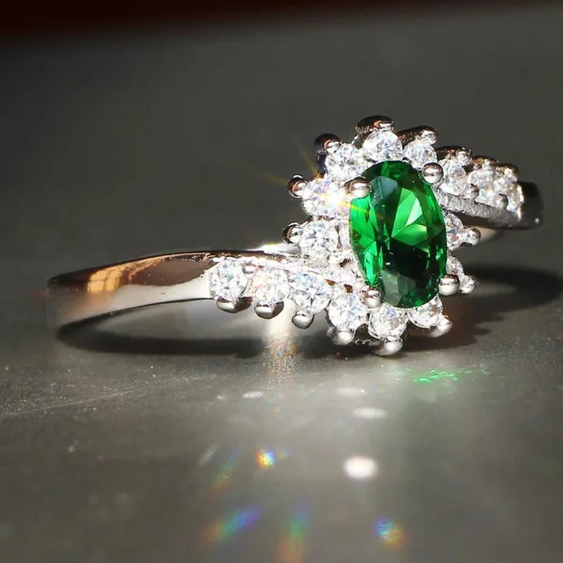 Exquisite Natural Sapphire Gemstones Opal Birthstone Bride Princess Wedding Engagement Strange Ring Size 5 6 7 8 9 10 11