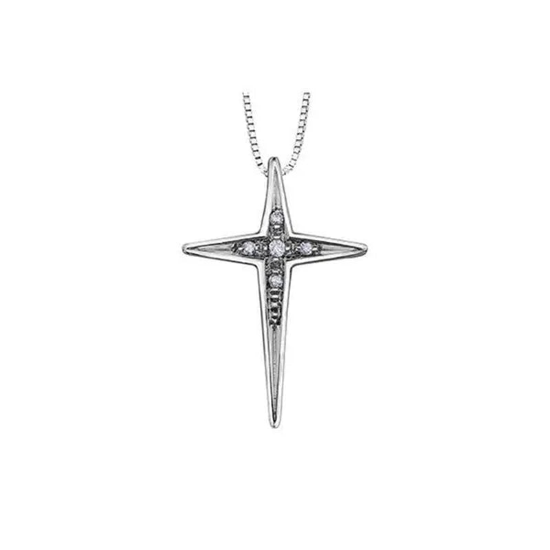 Cheri Jadore PLT27191WC-10 0.006-0.016 Carat 10K White Gold Diamond Pendant in Silver
