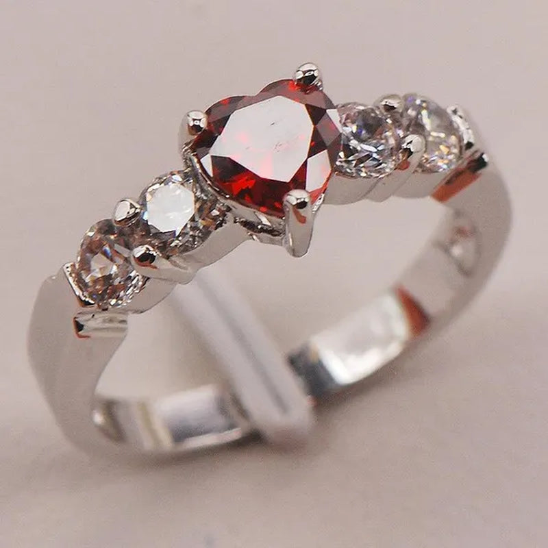 Rainbow Topaz White Topaz 925 Sterling Silver Fashion Ring Size 5 6 7 8 9 F667