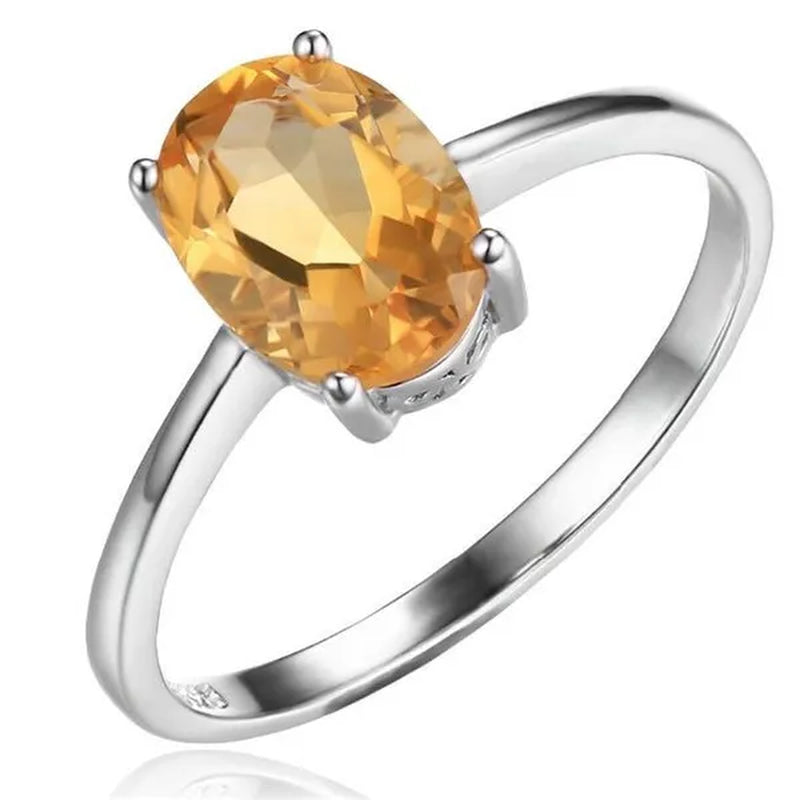 Majesty Diamonds MDS170205 1.16 CT Oval Yellow Citrine Cocktail Ring in .925 Sterling Silver - Size 7