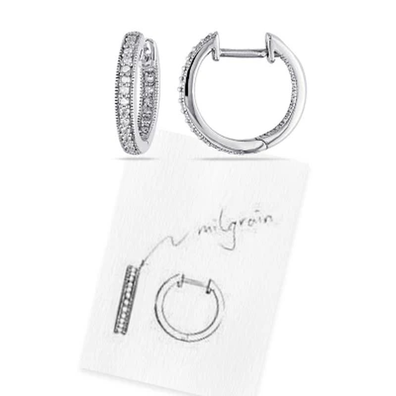 0.22 CT. T.W. inside outside Diamond Hoop Earrings in 14K Gold