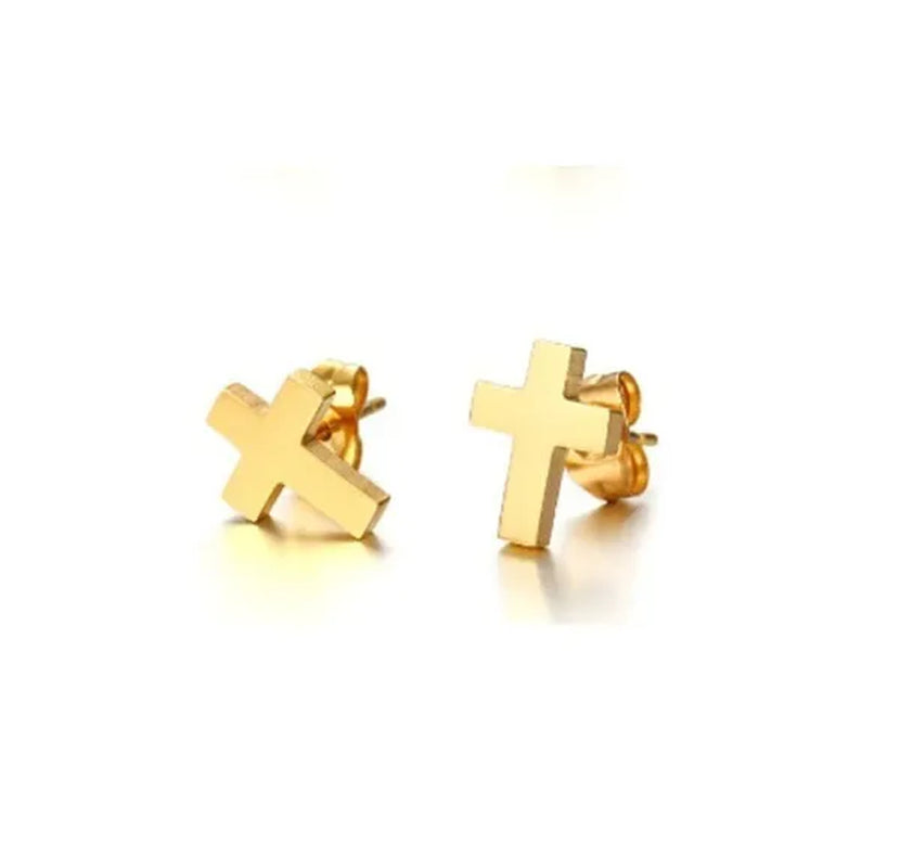 Delysia King Men'S Cross Stud Earrings - WORLD TIME VISITS