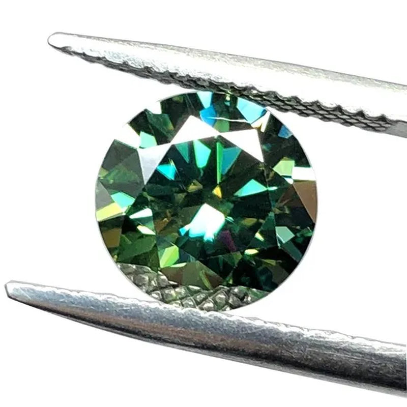 6.5Mm 8Mm 9Mm 10Mm Cheapest Green Color with Yellow Light round Brilliant Cut Moissanites Loose Stone