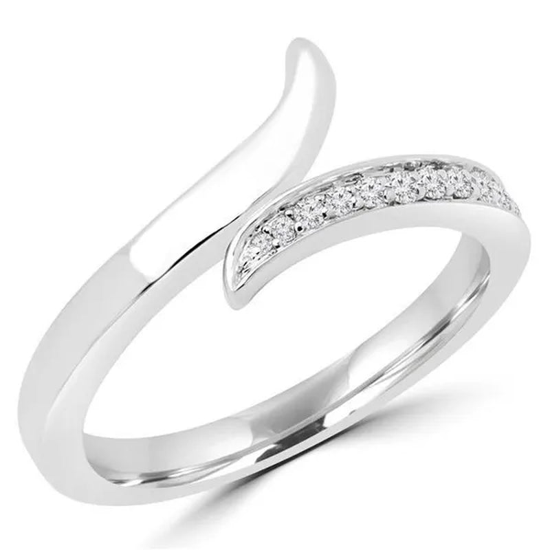 Majesty Diamonds MDR170071-6 0.13 CTW Round Diamond Eternity Wedding Band Ring in 14K White Gold - Size 6
