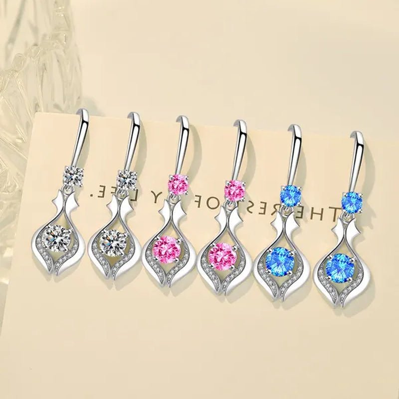Fashion Silver Earrings Ladies Temperament Earrings Water Drop Long Earrings Engagement Earrings Diamond Earrings - WORLD TIME VISITS
