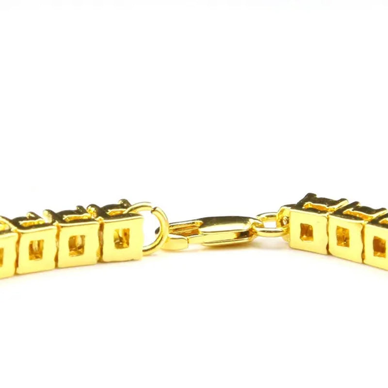 1 Row 24" 30" Gold/Silver Iced Out Bling Necklace Men's Hip Hop Chain