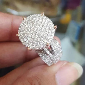 Sparkling Women 925 Sterling Silver White Sapphire Diamond Ring Bride Wedding Jewelry Size 6 7 8 9 10