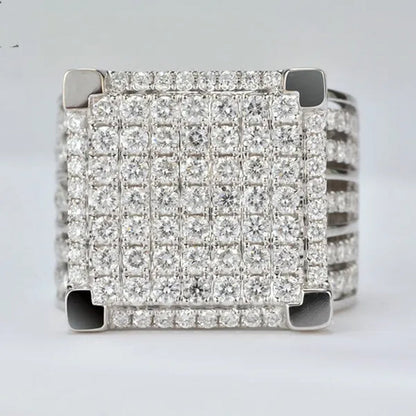 Men's Natural White Stone 925 Sterling Silver Ring Gifts