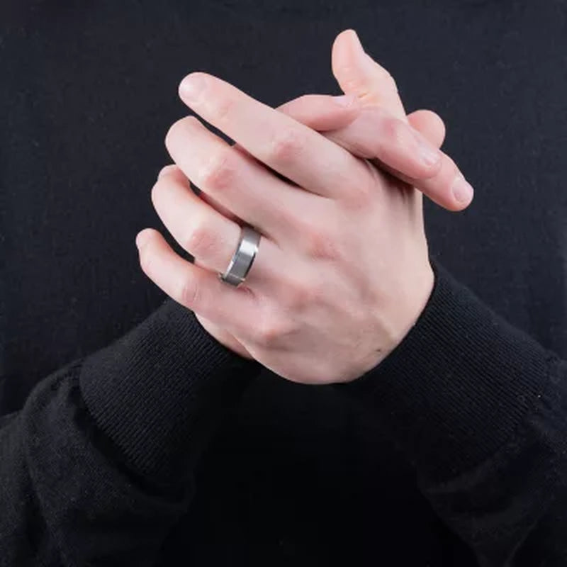 Men'S 8Mm Tungsten Wedding Band with Satin Finish