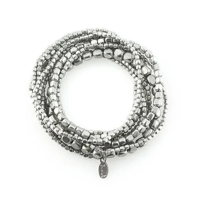 Silver Bead Bracelet Silver Bracelet Bead Bracelet Stretch Bracelet Stacking Bracelet Beaded Braceletyoga Bracelet