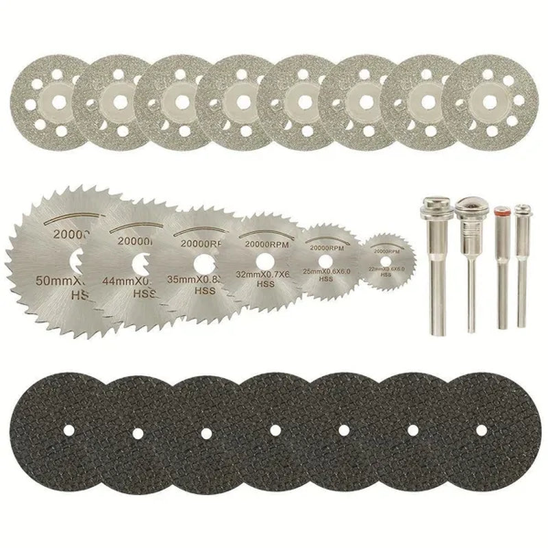 7/32 Pcs Diamond Saw Blade Set HSS Mini Circular Saw Blade for Dremel Rotary Tools Resin Cut-Off Wheels Diamond Cutting Discs