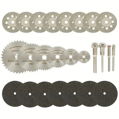 7/32 Pcs Diamond Saw Blade Set HSS Mini Circular Saw Blade for Dremel Rotary Tools Resin Cut-Off Wheels Diamond Cutting Discs