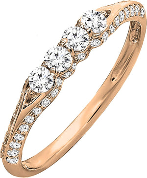 0.50 Carat (Ctw) round White Diamond Ladies Stackable Wedding Ring 1/2 CT, 14K Gold