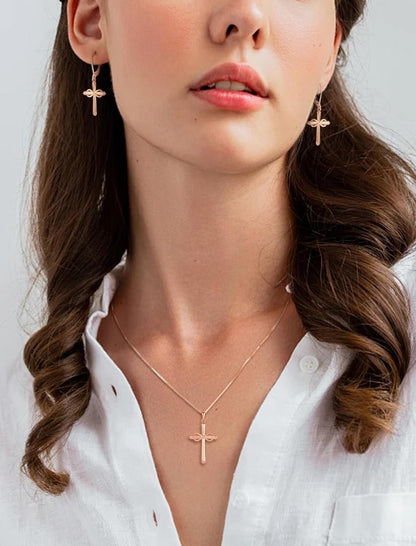 Infinity Cross Necklace for Women 925 Sterling Silver Polished Cross Pendant Crucifix Jewelry Gifts