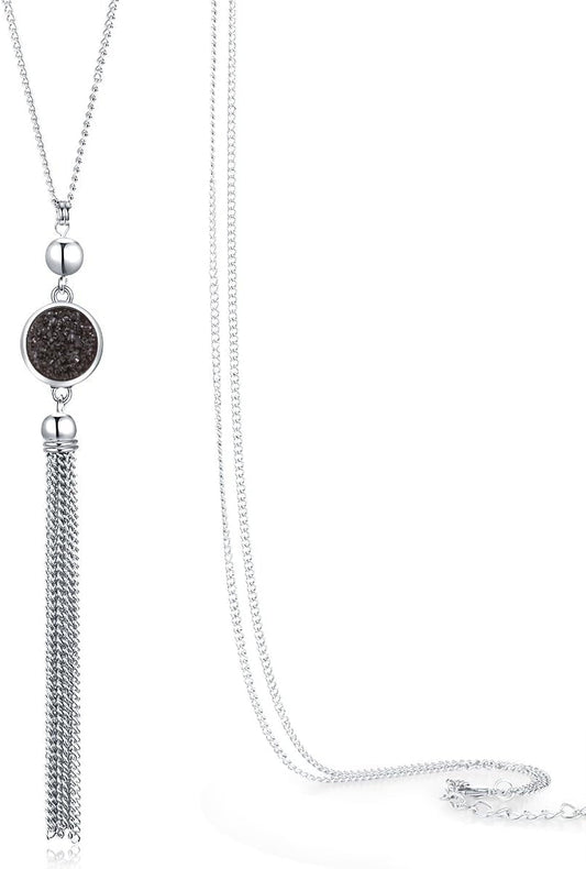 Vintage Long Sweater Necklace Chain Pendant Tassel Bohemian Classical Retro Style