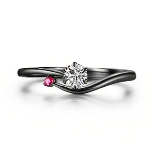 Gothic Women'S Ring Fashion Retro Black Wedding Ring Diamond Ring Fashion Retro Black Ms. Marry