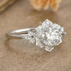 Flower Rings for Women Jewelry Cubic Zircon Ring Girl Daily Casual Fashion Accessories