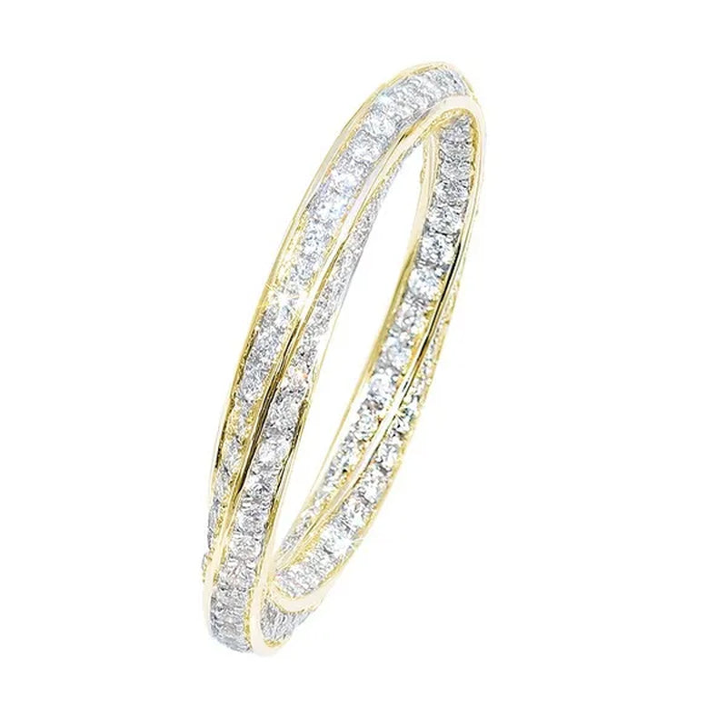 Fashion Woman Ring Dainty 925 Sterling Silver Stackable Jewelry Natural White Sapphire Diamond Band Elegant Bride Engagement Party Wedding Accessories Anniversary Gift Gemstone Rings Size 4-12 Bague Femme