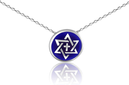 Cross and Jewish Star of David Necklace for Women