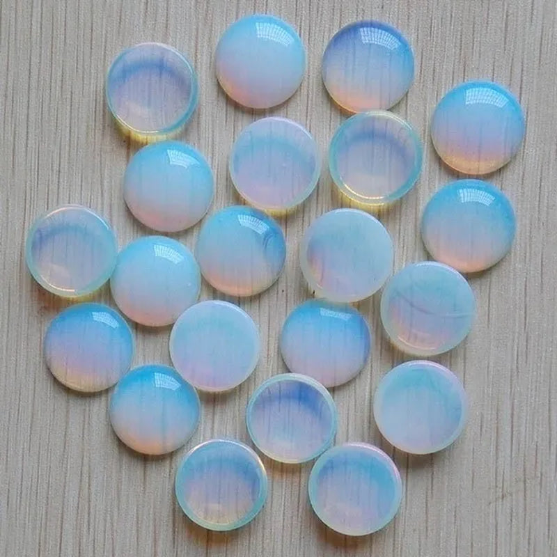 10pcs/lot 20mm Natural Gem Stone Pink Quartz Opal Malachite Tiger Eye Natural Stone Lapis Lazuli Mixed Round Cabochon 20mm DIY Jewelry Findings Accessories