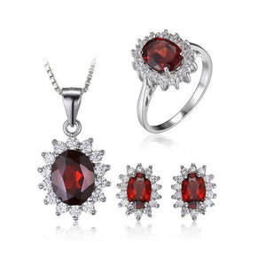 Majesty Diamonds MDS170203 6.1 CTW Oval red garnet Pendant Set in .925 Sterling Silver - Size 6