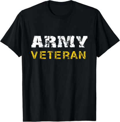 US Army Veterans Distressed Font T-Shirt