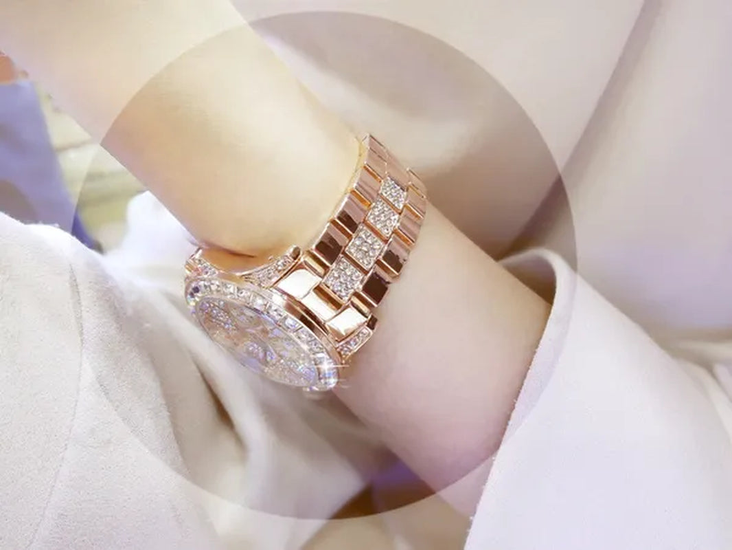 New Arrival Famous Brand Bling Watch Women Luxury Austrian Crystals Watch Rose Gold Shinning Diomand Rhinestone Fashion Bracelet