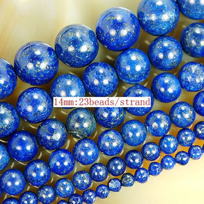 1pcs Natural Lapis Lazuli 4mm 6mm 8mm 10mm 12mm 14mm Round Beads 15.5inches/strand Pick Size For Jewelry Making