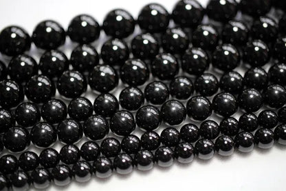 Natural Genuine Black Tourmaline Gemstone Round Loose Beads Fit Women Jewelry Necklace Bracelets 4/6/8/10/12mm Pick Size