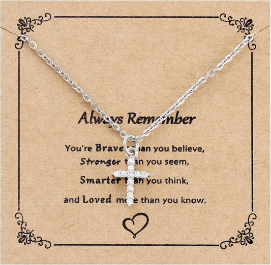 Cross Necklaces for Women Adults Ladies Best Friends Wife Catholic Gift Christening Necklace