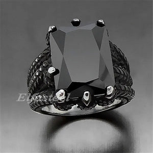 MEN'S BOY"S Dragon Claw Sapphire Ruby Blue CZ 316L Silver Stainless Steel Biker Ring US Size 8 To15
